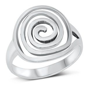 Sterling Silver Spiral Ring 925 Fashion Band